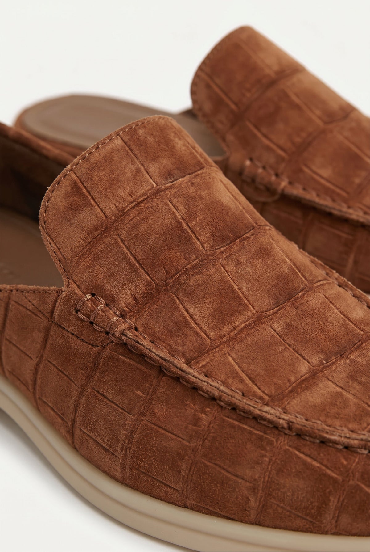 Brown Crocodile Yacht Mule