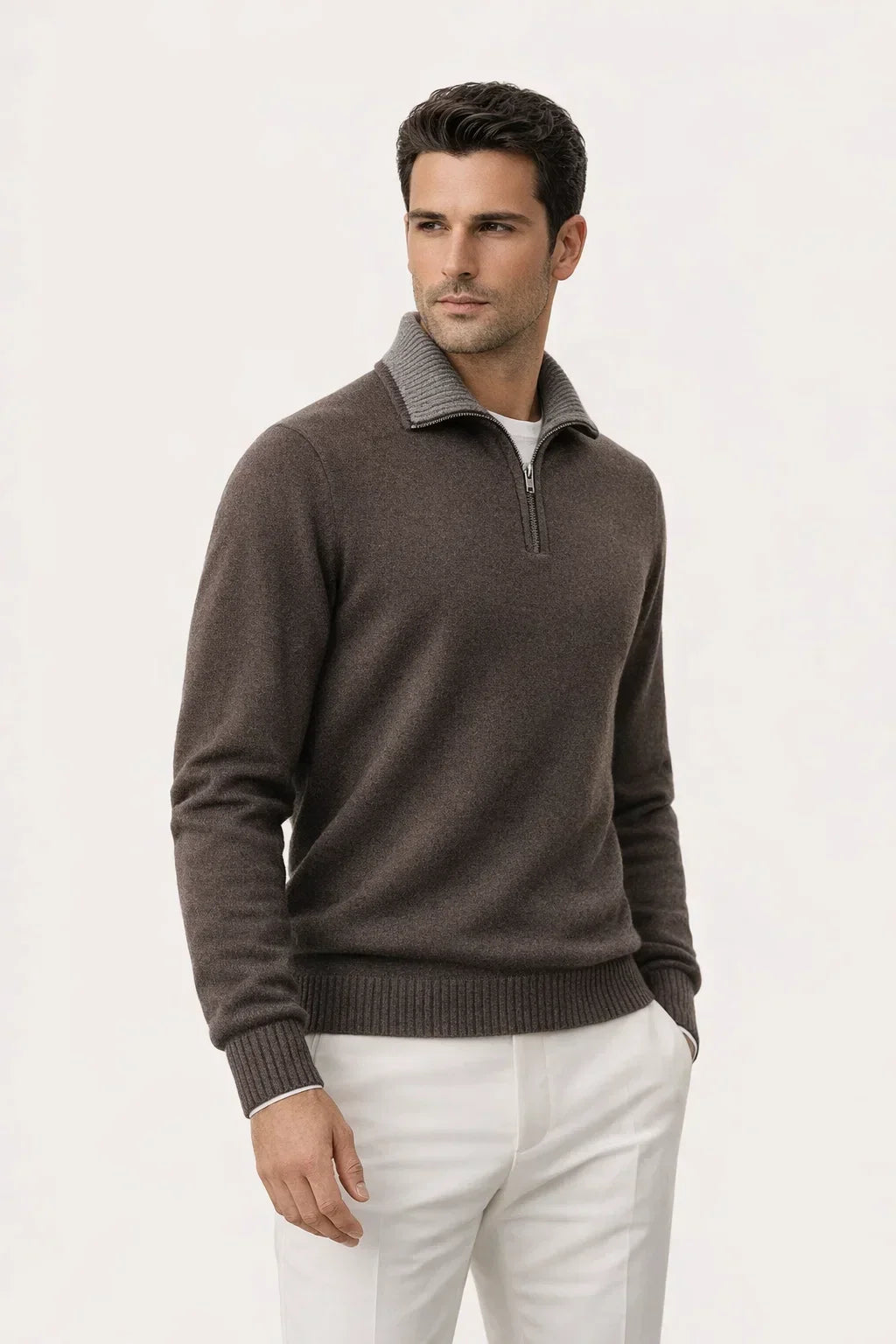 Leonard Zip Up Brown