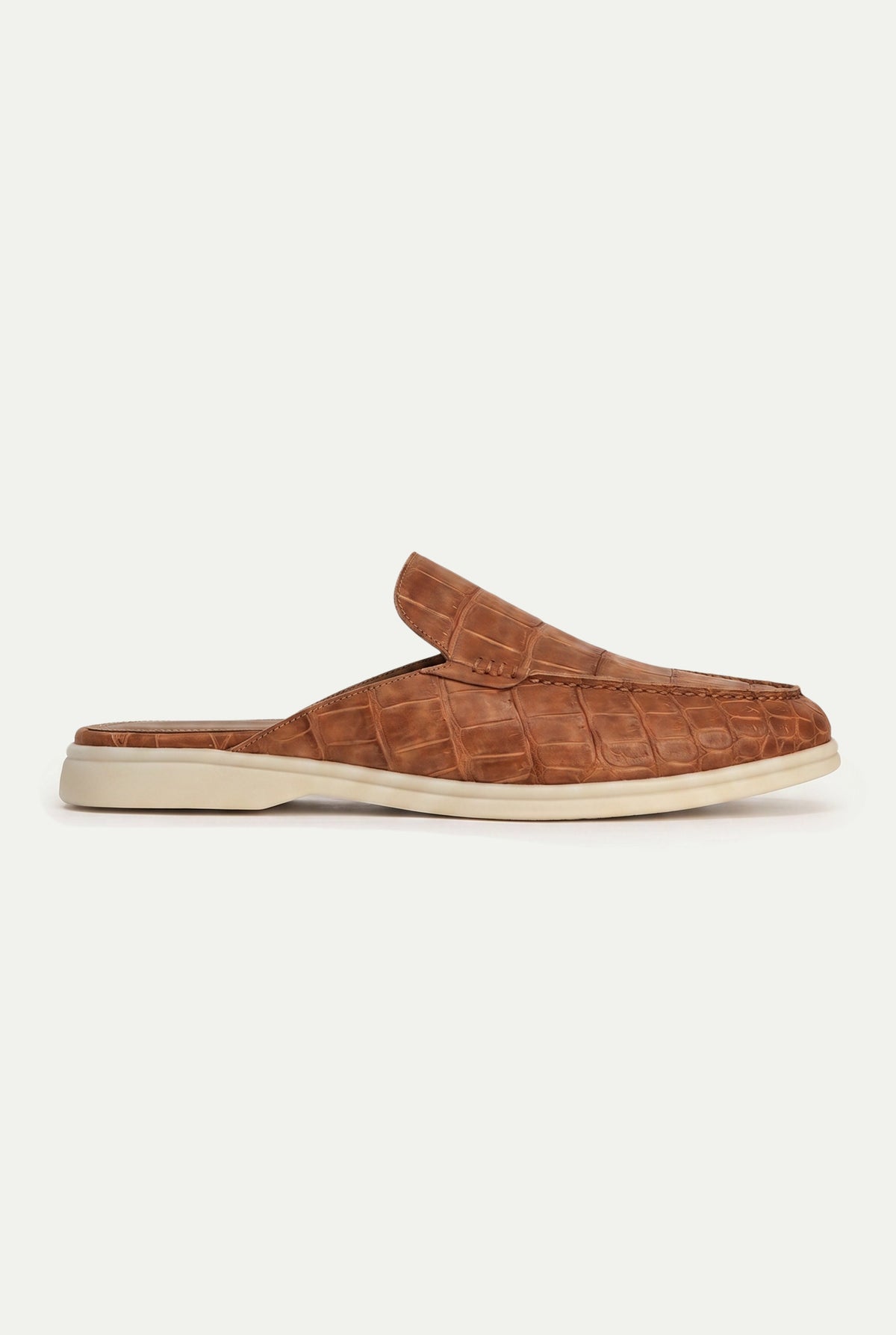 Brown Crocodile Yacht Mule