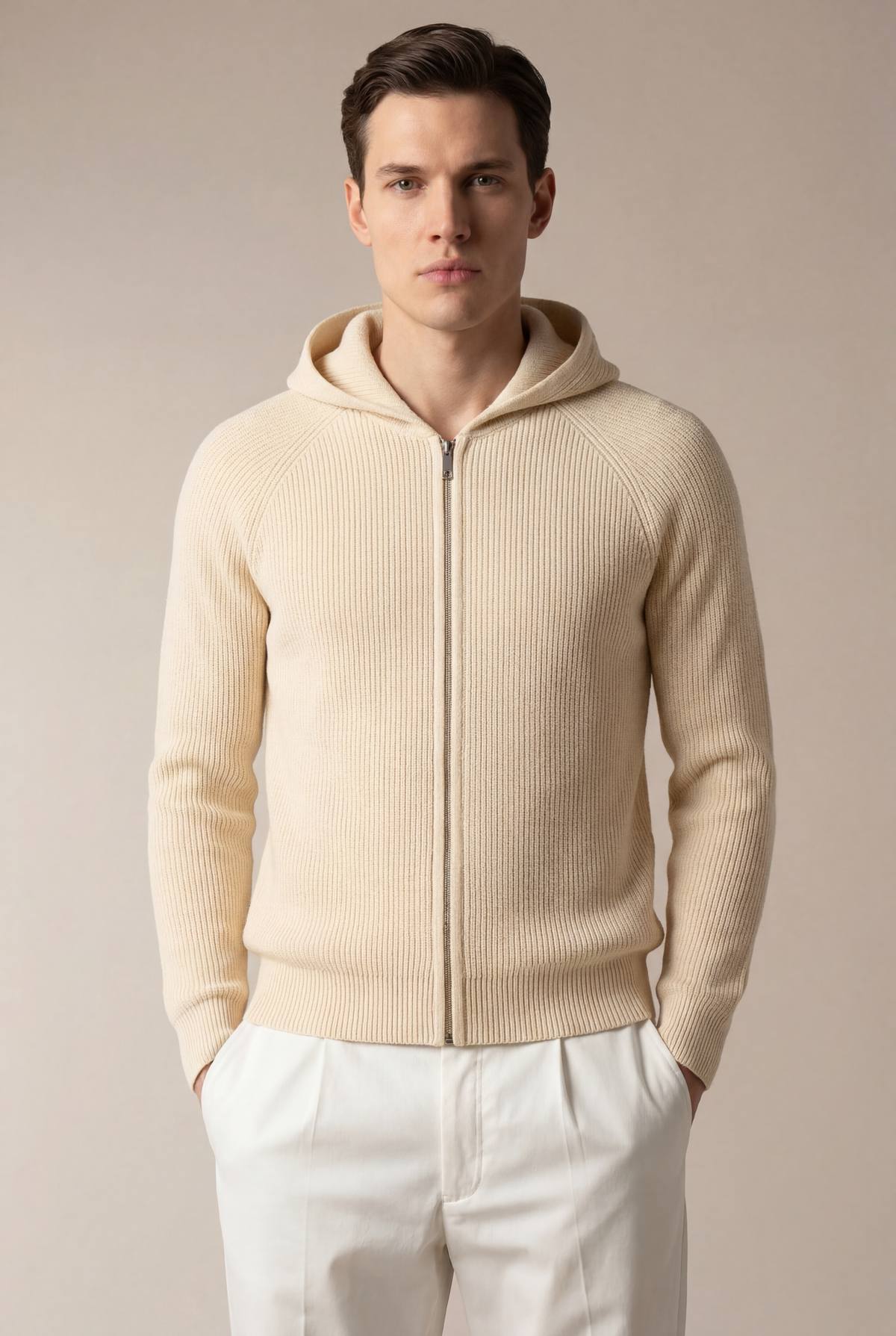 Siro Voyager Zip Up Beige