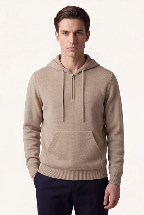 Elio City Zip Hoodie Beige
