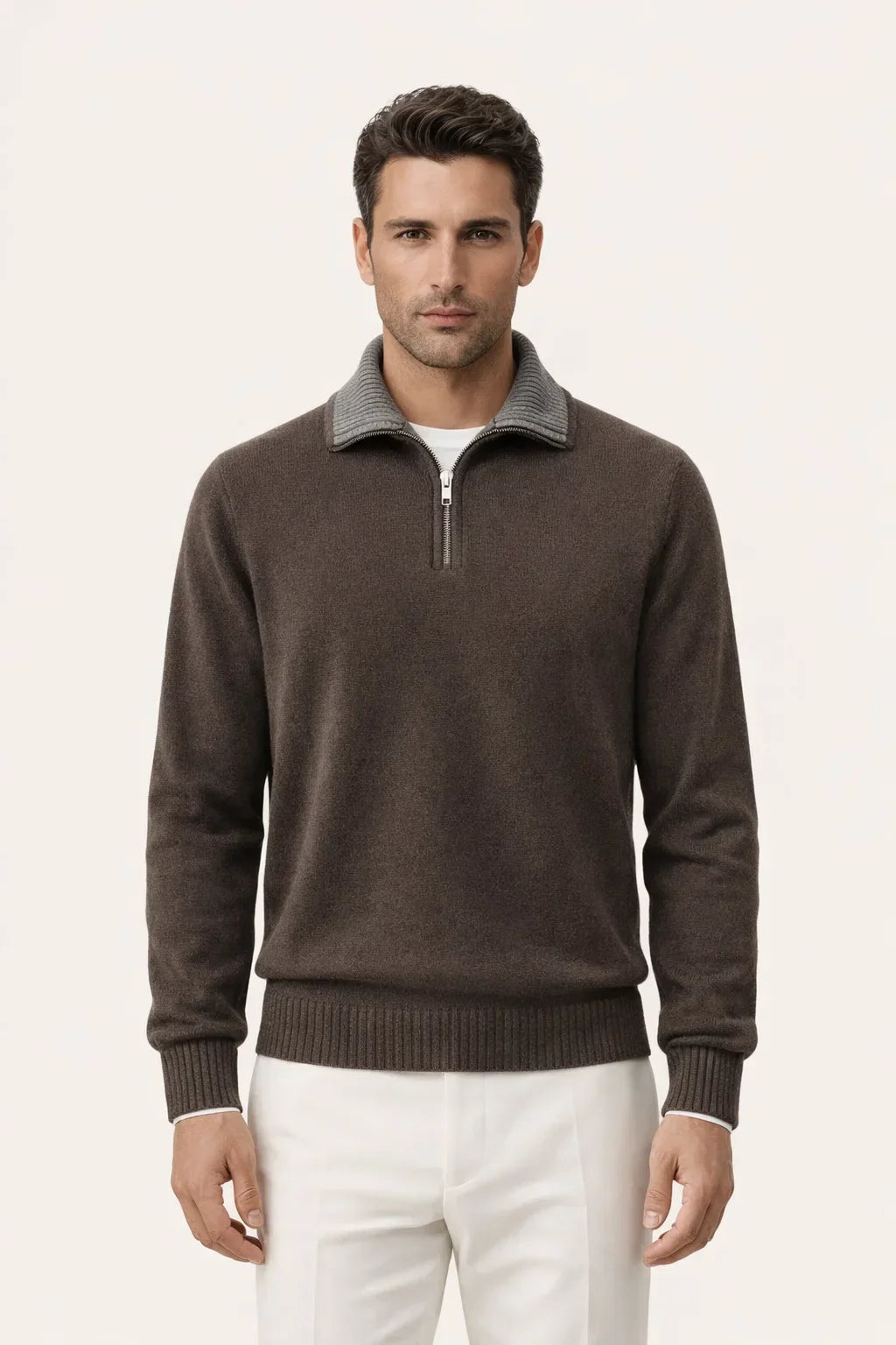 Leonard Zip Up Brown